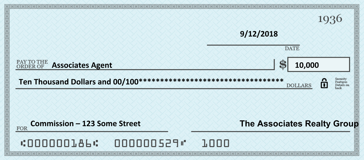 The Associates Commission Check